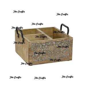 Porte-couverts en bois à quatre compartiments Support en forme d'hexagone de la meilleure qualité pour l'utilisation d'hôtel et de restaurant - Product Image 4