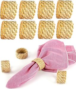 Rond de serviette de canne ronde en vrac pour la décoration de fête Table à manger rassemblements de famille de tous les jours un grand décor de table - Product Image 3