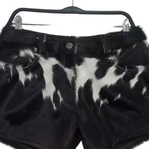 New Style Unique Design <b>Men</b> Cowhide Leather <b>Shorts</b> High Street Style New Solid Color <b>Slim</b> <b>Fit</b> Cowhide Leather <b>Shorts</b> - Product Image 2