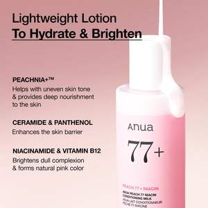 Produits de soin de la peau coréens Soins du visage Produits pour la peau éclatants Crème pour le visage Lotion Anua Peach 77% Naiacin Conditioning Milk 150ml - Product Image 4