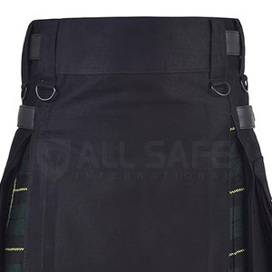 Luxe haute qualité hommes formel écossais Highland Kilt mélange de laine solide boucles réglables dos plissé coutures renforcées - Product Image 4