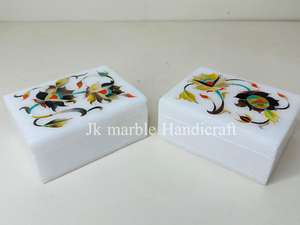 Best Price Handcrafted White Marble Inlay Jewelry <b>Box</b> Rectangle Shape Multi-Purpose Use Unique Present <b>for</b> <b>Her</b> on <b>Birthdays</b> - Product Image 5