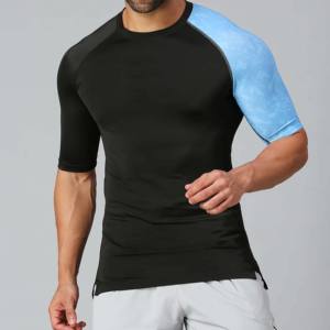 OEM Active Summer Sports Gym & Fitness Crew T-shirt pour hommes à manches courtes en coton et polyester dernière conception pour les garçons - Product Image 2