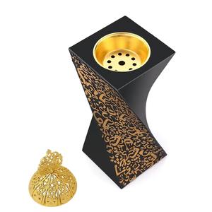 Decorative Black Incense Holder With Arabic Calligraphy With Gold Lid Perfect <b>For</b> Eid and Ramadan Decor And Seasonal Gifting - Product Image 2