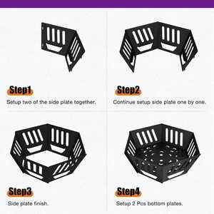 <b>Portable</b> Modern Wood Burning <b>Fire</b> Pit Outdoor Patio Yard Garden Camping Iron Bonfire Heating 9999 BTU Lightweight Durable Bulk - Product Image 5