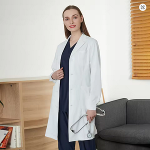 Bata de Laboratorio Personalizable con Logotipo, Antimicrobiana, Impermeable, de Tela Twill, Unisex, con Detección de Agujas, Largo Regular, para Uniformes de Hospital - Product Image 6