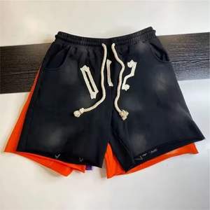 Custom Sun Faded Shorts Verano Algodón Cordón Vintage Hombres Acid Wash Shorts - Product Image 4