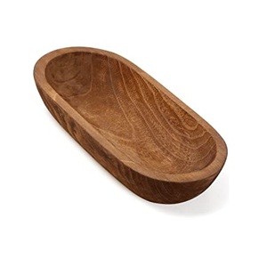 Tazón de madera grande personalizado para servir ensaladas, tazón decorativo para fiestas, decoración del hogar, Color Natural - Product Image 2