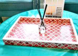 Bespoke Bone Inlay <b>Tray</b> with Personalized Dimensions and Color Selection for Modern Luxury Home and <b>Office</b> Decor - Product Image 2