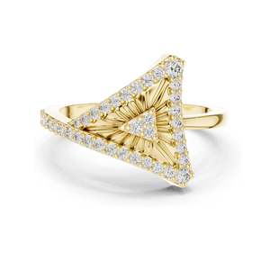 Bague en diamant de laboratoire de forme triangulaire de 0,337 CT pour femmes, clarté VVS-VS EF, or 18 carats, 14 carats, 10 carats et argent 925, rose, jaune - Product Image 3