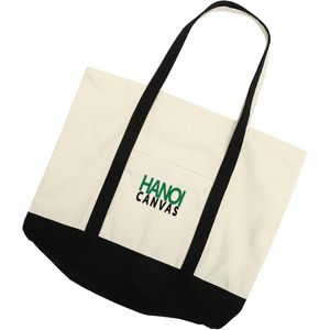 Bolsa de lona de algodón grueso ecológica con logotipo personalizado, bolsa de compras duradera reutilizable con mango de moda, regalo de almacenamiento - Product Image 3