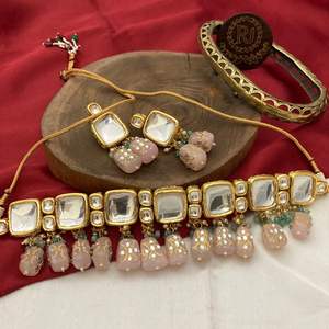 Top Quality <b>Kundan</b> Jewellery Set Necklace Set Weddings Parties Necklace Earrings Backside Meenakari <b>Jewelry</b> Bridal Wear Gifts - Product Image 2