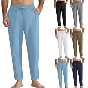 Pantalones de chándal 100% de algodón transpirables de cintura alta lisos con logotipo personalizado para hombre, pantalones deportivos informales para correr, gimnasio, fitness, venta al por mayor - Product Image 6