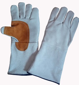 New Style Safety Most Popular Long Cuff Cowhide <b>Split</b> Leather Work Gardening Heavy Duty Welding Gloves - Product Image 5