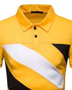 Camiseta Polo Personalizada para Hombre, Color Amarillo, Negro y Blanco, Bloques de Color, Manga Corta, para Golf y Deportes, Transpirable, de Secado Rápido, Informal, OEM - Product Image 4