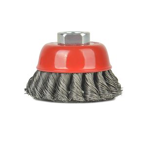 Dérouillage meuleuse d'angle avec écrou fil roue brosse torsadé laiton tasse noeud fil tasse brosses m14x2mm brosse fil - Product Image 1