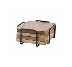 Posavasos Redondos de Madera de Mango de 5 mm de Grosor, Acabado Antiguo, Ecológicos, Elegantes, para Decoración de Bodas o Regalos - Product Image 4