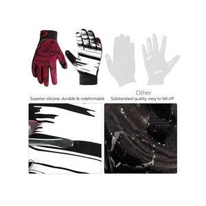 Professional Silicone Palm Non-Slip <b>Grip</b> <b>Control</b> Full Finger American Football Gloves Customize Youth Football Receiver Gloves - Product Image 4