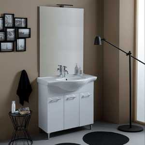 85cm <b>White</b> Export Floor-Standing Bathroom Cabinet with Sink <b>Mirror</b> and Ravenna Lamp Bathroom Sets - Product Image 1