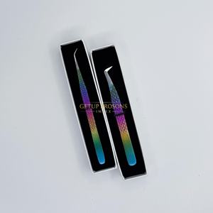 Pinzas para Extensión de Pestañas de Acero Inoxidable Getup Brosons Impex, Aislamiento de 45 Grados, Punta de 90 Grados, Recubrimiento en Polvo Multicolor - Product Image 5