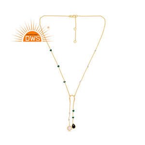 Collar de piedras preciosas con múltiples cuentas naturales chapadas en oro de 18 quilates de plata esterlina de la mejor calidad, fabricante de joyería fina Demi - Product Image 3