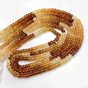 Hessonite granate facetado Rondelle forma cuentas granate natural sombreado naranja venta al por mayor 4mm cuentas de piedras preciosas para tienda - Product Image 3