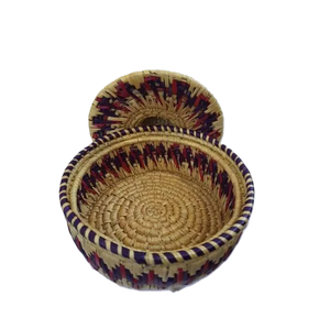 Panier en herbe Moonj naturel écologique fait à la main de haute qualité avec couvercle panier Moonj pour le stockage des aliments au prix de gros - Product Image 1