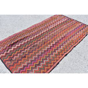 Patrón étnico Área grande 4,6X7,9 pies Alfombra turca Rojo Verde Lana Sala de estar Alfombra Respaldo de látex Nueva alfombra rectangular para habitación de pasillo - Product Image 4