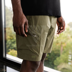 Pantalones Cortos Casuales Ligeros de Polialgodón con Ajuste Fácil, Cintura con Cordón, Bolsillos de Almacenamiento e Impresión de Color Personalizada - Product Image 5