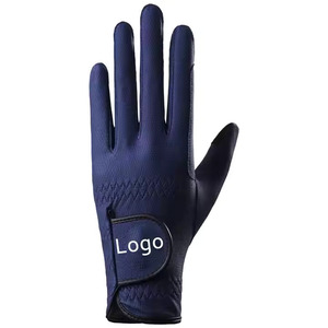 Top Trending Ecuestre Guantes de equitación Señoras Cuero sintético Algodón 4 vías Estiramiento Antideslizante Guantes de equitación - Product Image 5