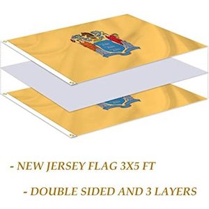 Drapeau de l'État du New Jersey USA TOP FLAGSINC, 3x5 pieds, double face, usage extérieur, couleurs vives, polyester 3 couches, 500g - Product Image 4