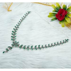 925 Sterling Silver Natural <b>Green</b> Onyx Bridesmaid <b>Necklace</b> <b>Green</b> Gemstone Wedding Jewelry Anniversary Gift for Her - Product Image 3