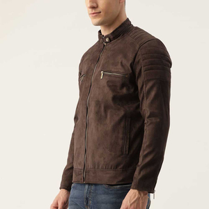 Envío gratis Precio con descuento Diseño personalizado Chaqueta de gamuza Alta calidad OEM/ODM Servicio Biker Chaqueta de cuero de gamuza OEM - Product Image 2