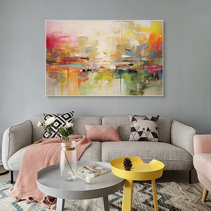 Soft Dawn <b>Abstract</b> Handmade Wholesale Still Life Oil on <b>Canvas</b> Painting for Commercial Interior Decoration - Product Image 2