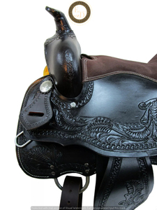SAISHAS Premium Western DD cuero genuino barril Racing Show caballo sillín hecho a mano ligero rendimiento montar - Product Image 3