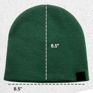 Casquette en tricot côtelé d'hiver de haute qualité 100% acrylique avec logo personnalisé, chapeau uni avec étiquette en cuir, bonnet pour homme et femme - Product Image 2