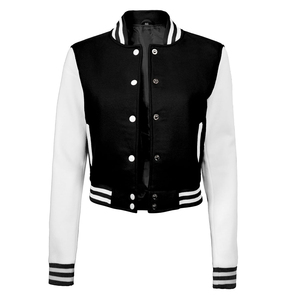 Chaquetas de béisbol Varsity de alta calidad para mujer, chaquetas universitarias de mujer con logotipo bordado de chenilla y forro de lana - Product Image 4
