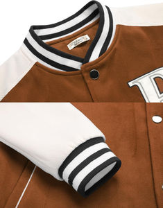 Chaqueta de lana para hombre más vendida, chaqueta para hombre Varsity con cuello levantado, logotipo frontal personalizado, chaqueta bomber informal de invierno de alta calidad - Product Image 5