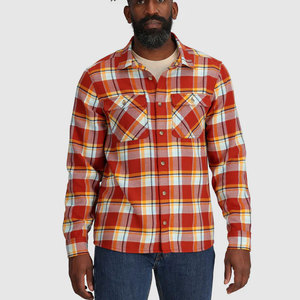 Chemise décontractée pour homme en flanelle 100% fibre de bambou, coupe ample, manches longues, style vintage brossé, écologique, pour le printemps - Product Image 2