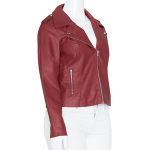 Chaqueta de cuero genuino para mujer con logotipo de diseño de fabricante personalizado, ropa informal, abrigo estilo motorista, chaqueta de cuero a la moda para motocicleta - Product Image 5