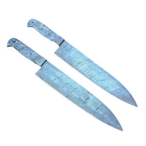 Cuchillo de Chef de acero de Damasco hecho a mano, cubierta de espiga completa personalizada de alta calidad con hoja de Metal en blanco para uso en la cocina - Product Image 1