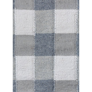 Alfombras de Lana Hechas a Mano con Diseño de Cuadros Azules Adwp-13085, Tejido Plano para Uso Doméstico, Rectángulo Grande con Patrón de Diamantes para Sala de Estar, Dormitorio, Habitación Juvenil - Product Image 3