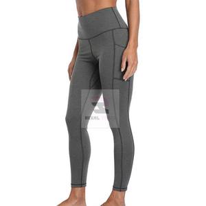 Pantalon de yoga en coton personnalisé pour femmes Leggings de gymnastique tissés tricotés avec logo à la taille - Product Image 3