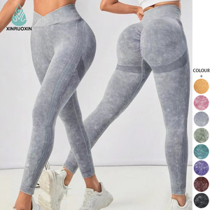 Dropship High Waist Designer Yoga Pants <b>Leggings</b> for <b>Women</b> Solid <b>Pattern</b> Elastic Waist Closure Logo Positioned Waist - Product Image 6