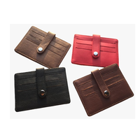 Dompet Kartu Kredit Pria Kulit Asli Mewah Tipis Berkualitas Tinggi CROSS FAB, Model Pendek, Anti RFID, Logo Custom, Bukaan Terbuka, Satin