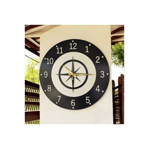 <b>50cm</b> Wooden Black Ship Boat <b>Wall</b> <b>Clock</b> with Route Pattern Silent Gift for Home Decor - Product Image 4