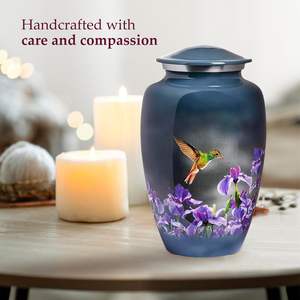 Urnes pour cendres humaines Femme adulte, urnes funéraires décoratives, funéraires, urnes de crémation pour femmes et hommes Gris, colibri, grand - Product Image 2