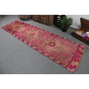 2.6x9.7 ft Herki Turkish Rug <b>Red</b> Patchwork Eco-Friendly Traditional Rug with Latex Backing <b>Wool</b> - Product Image 4