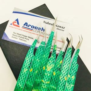 Pince à épiler en papier vert imprimé marbre de haute qualité en acier inoxydable durable vente en gros - Product Image 6