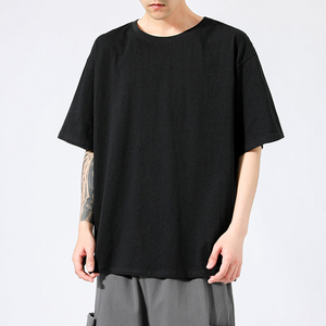 Vente en gros T-shirt vierge uni personnalisé streetwear vintage surdimensionné hommes coton matériel séchage rapide col rond homme t-shirts toutes tailles - Product Image 2